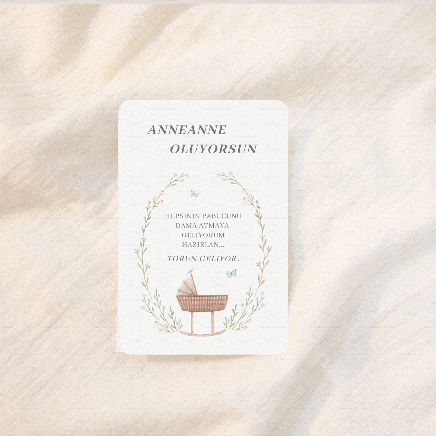 Baby-Ankündigungskarte A6 (Türkisch) | Überraschung für Oma & Opa