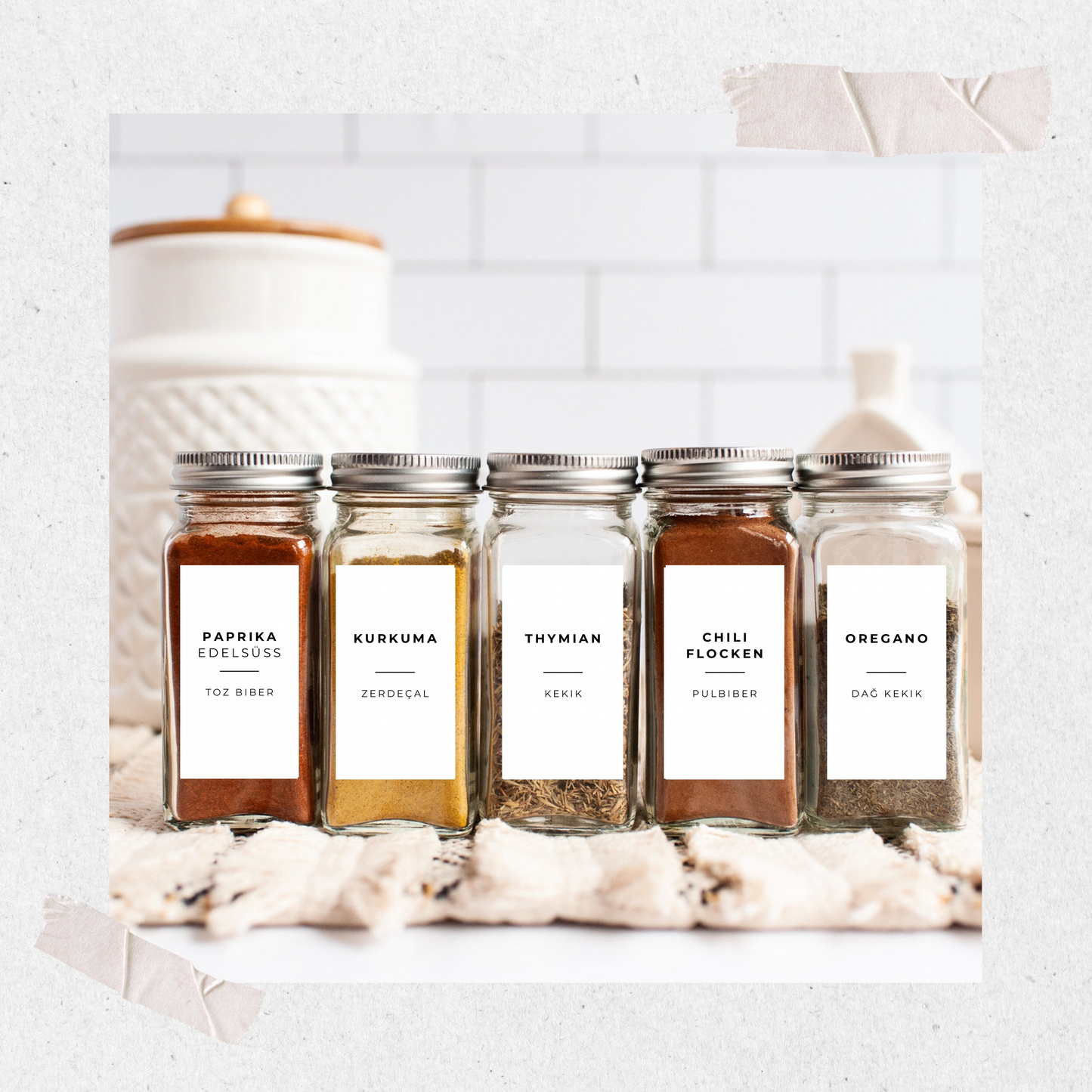 Deutsch-Türkische Gewürzetiketten: Ordnung für dein Küchenregal