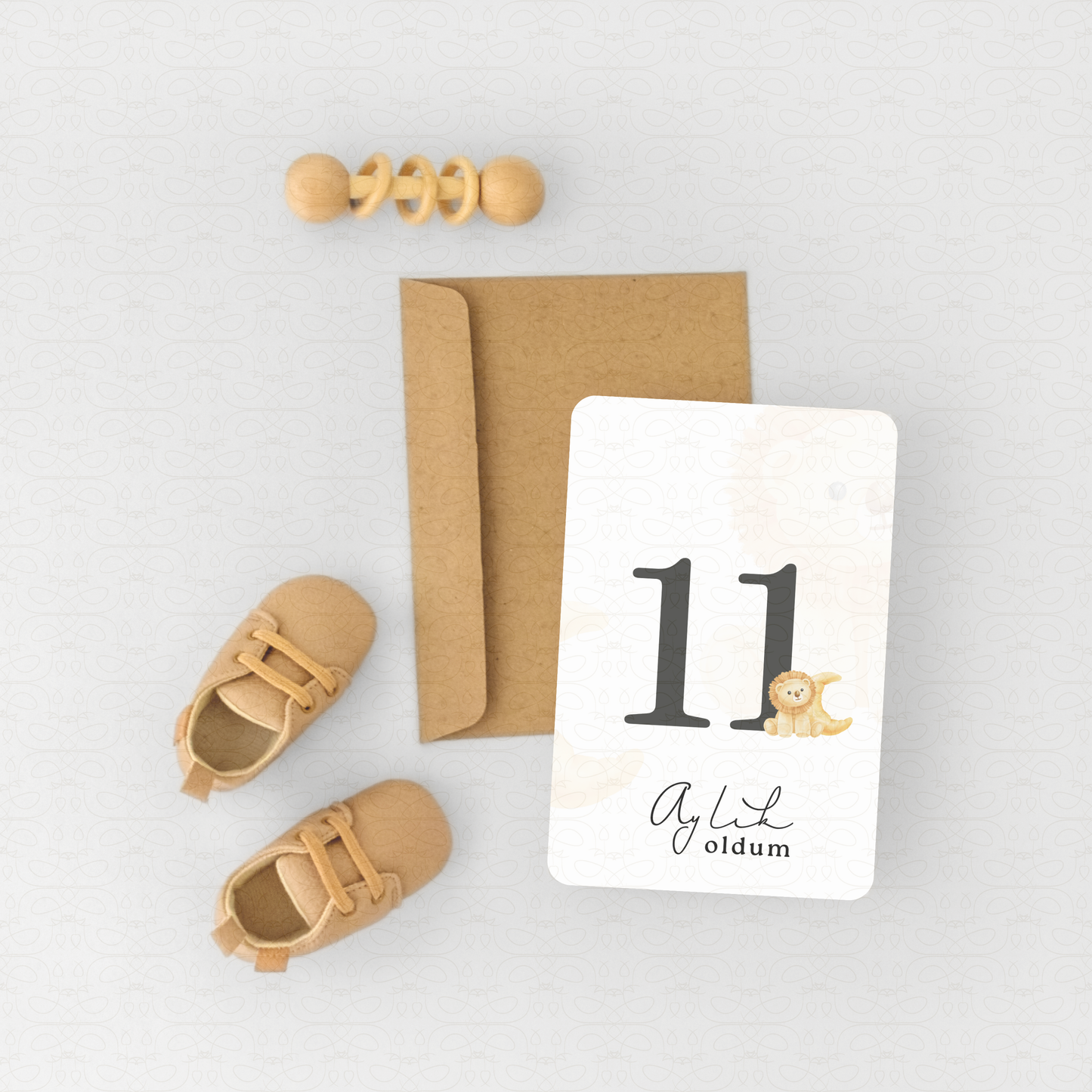 Baby Meilensteinkarten 'Aylık Kartlar' | v2 | 20 Karten zum Festhalten der Baby-Meilensteine